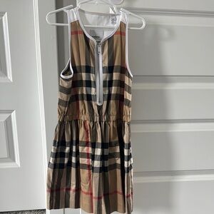 Burberry Tan and Black Sundress with Halter Neckline and Sleeveless Design